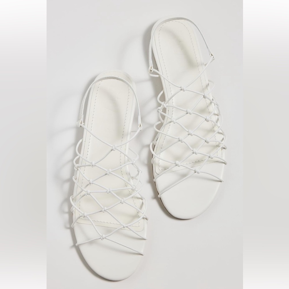 STAUD Gio knotted elastic and leather sandals NWT